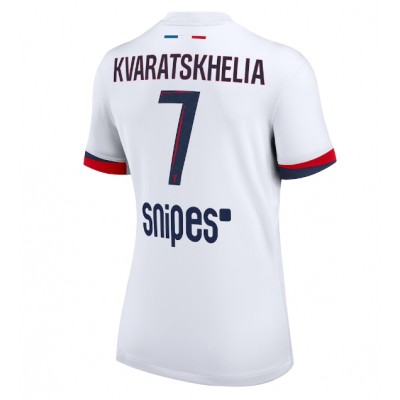 Camiseta Paris Saint-Germain Khvicha Kvaratskhelia #7 Segunda Equipación Replica 2025-26 para mujer mangas cortas Camiseta Paris Saint-Germain Khvicha Kvaratskhelia #7 Segunda Equipación Replica 2025-26 para mujer mangas cortas